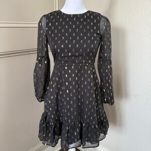 Blush Black Chiffon Sparkle Party Dress Girls Size 10 US Angels Special Occasion